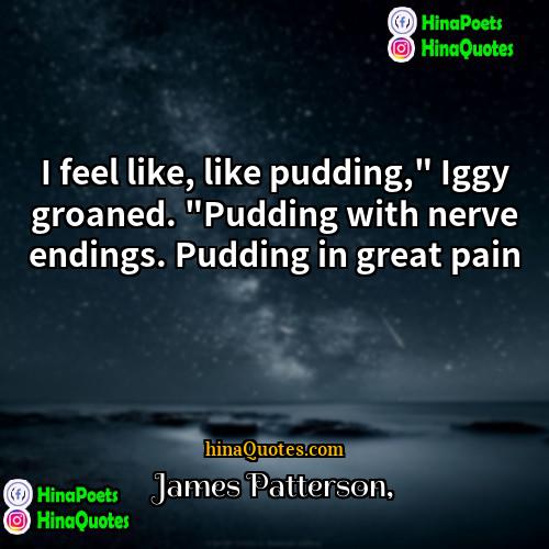 James Patterson Quotes | I feel like, like pudding," Iggy groaned.